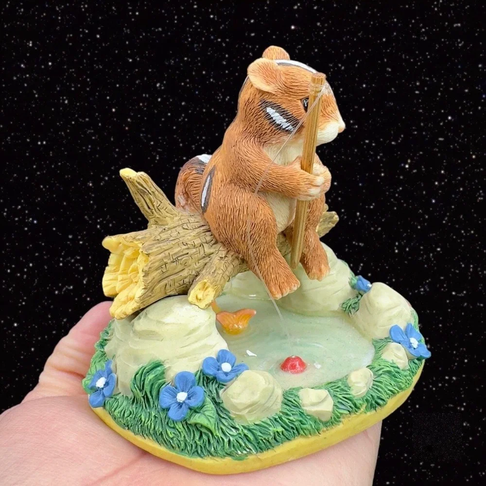 Charming Tails Chipmunk Fitz and Floyd‎ Figurine Resin GONE FISHING 3